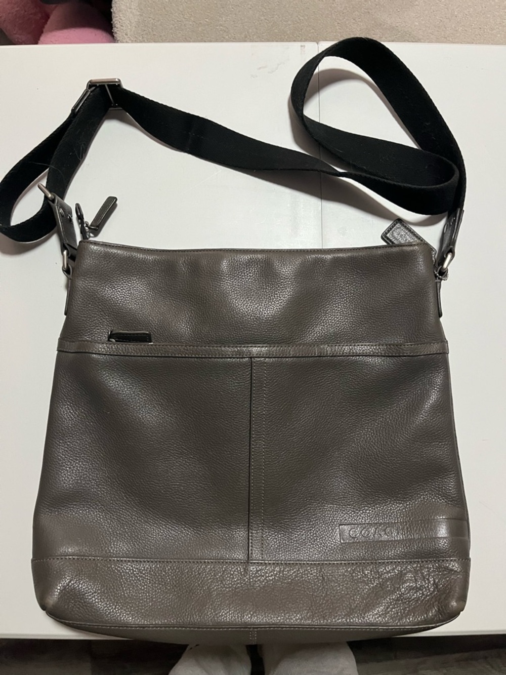 Vintage Coach Camden Crossbody Messenger Bag Charcoal Gray / Grey
